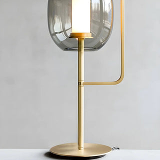 Simple Contemporary Globe Glass Shade Metal Table Lamp Zawala Image - 4
