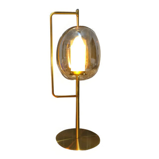 Simple Contemporary Globe Glass Shade Metal Table Lamp Zawala Image - 9
