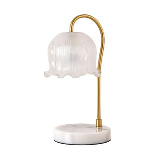 Elegant Flower Glass Shade Candle Warmer Table Lamp Zawala Image - 11