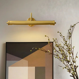Cylinder Modern Gold Metal Wall Mounted Vanity Light Zawala Image - 2