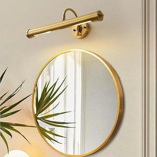 Cylinder Modern Gold Metal Wall Mounted Vanity Light Zawala Image - 3
