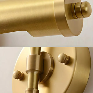 Cylinder Modern Gold Metal Wall Mounted Vanity Light Zawala Image - 7