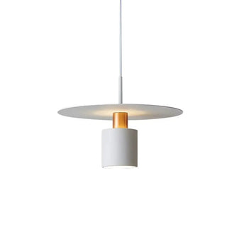 ZOWALA - Modern Red Metal Disc Cylinder Bedroom Pendant Light Image - 10
