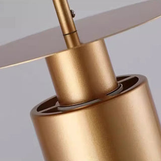 ZOWALA - Modern Red Metal Disc Cylinder Bedroom Pendant Light Image - 11