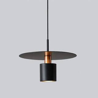 ZOWALA - Modern Red Metal Disc Cylinder Bedroom Pendant Light Image - 5