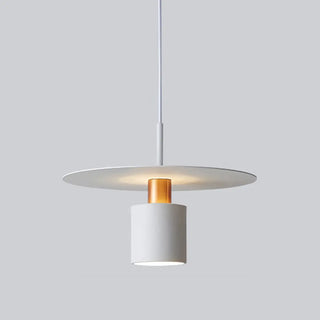 ZOWALA - Modern Red Metal Disc Cylinder Bedroom Pendant Light Image - 7