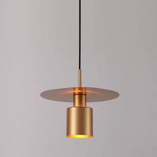 ZOWALA - Modern Red Metal Disc Cylinder Bedroom Pendant Light Image - 8
