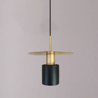 ZOWALA - Modern Red Metal Disc Cylinder Bedroom Pendant Light Image - 9