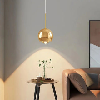 Contemporary Globe Metal Living Room Gold Pendant Light Image - 1