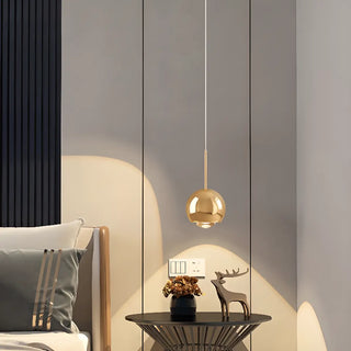 Contemporary Globe Metal Living Room Gold Pendant Light Image - 2