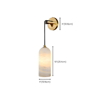 ZOWALA - Modern Gold Metal Stone Cylinder Wall Light #size