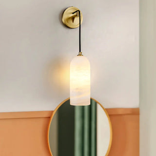 ZOWALA - Modern Gold Metal Stone Cylinder Wall Light Image - 6