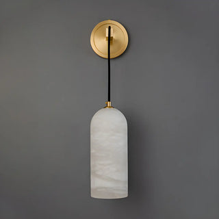 ZOWALA - Modern Gold Metal Stone Cylinder Wall Light Image - 8