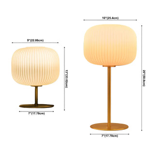 Simple White Lantern Glass Shade Bedside Table Lamp Zawala #size