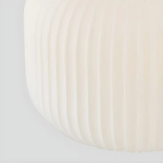 Simple White Lantern Glass Shade Bedside Table Lamp Zawala Image - 7