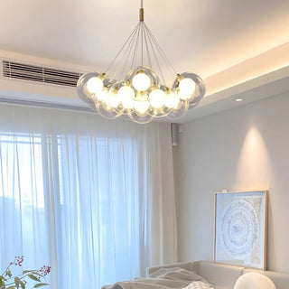 ZOWALA - Gold Frosted Glass Dining Room Multi-Light Bubble Chandelier Image - 10