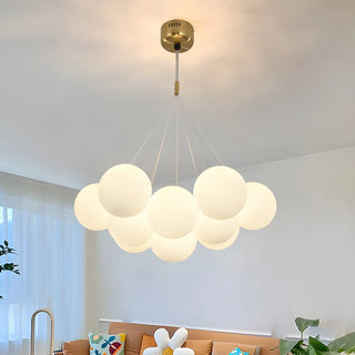 ZOWALA - Gold Frosted Glass Dining Room Multi-Light Bubble Chandelier Image - 12