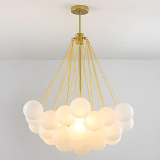 ZOWALA - Gold Frosted Glass Dining Room Multi-Light Bubble Chandelier Image - 7