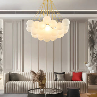 ZOWALA - Gold Frosted Glass Dining Room Multi-Light Bubble Chandelier Image - 8