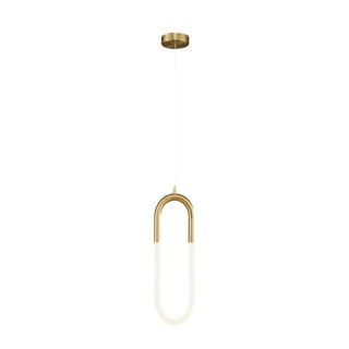 ZOWALA - Modern Gold Oval Acrylic Bedroom LED Pendant Light Image - 11
