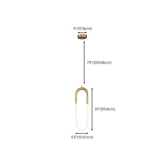 ZOWALA - Modern Gold Oval Acrylic Bedroom LED Pendant Light #size