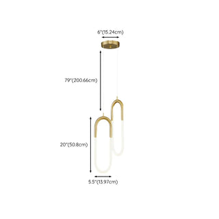 ZOWALA - Modern Gold Oval Acrylic Bedroom LED Pendant Light Image - 13