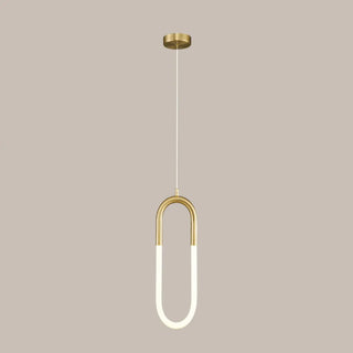 ZOWALA - Modern Gold Oval Acrylic Bedroom LED Pendant Light Image - 7