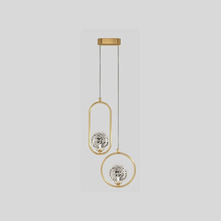 ZOWALA - Modern Bedroom Gold Ring Clear Crystal Globe Pendant Light Image - 10