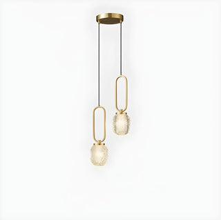 ZOWALA - Modern Bedroom Gold Ring Clear Crystal Globe Pendant Light Image - 11