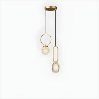 ZOWALA - Modern Bedroom Gold Ring Clear Crystal Globe Pendant Light Image - 12