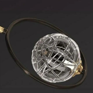 ZOWALA - Modern Bedroom Gold Ring Clear Crystal Globe Pendant Light Image - 13