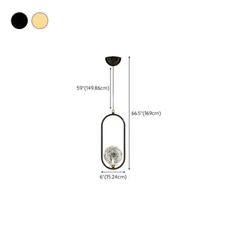 ZOWALA - Modern Bedroom Gold Ring Clear Crystal Globe Pendant Light Image - 17