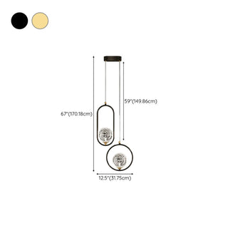ZOWALA - Modern Bedroom Gold Ring Clear Crystal Globe Pendant Light Image - 18