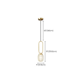 ZOWALA - Modern Bedroom Gold Ring Clear Crystal Globe Pendant Light Image - 19