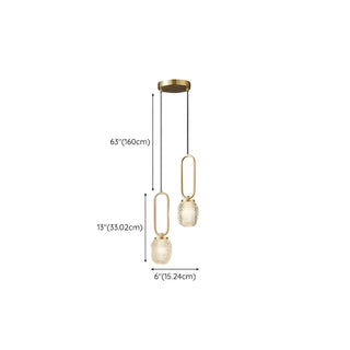ZOWALA - Modern Bedroom Gold Ring Clear Crystal Globe Pendant Light Image - 20