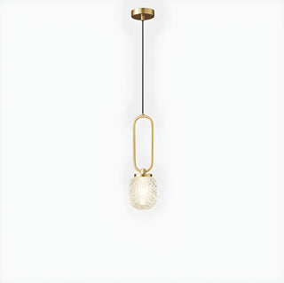 ZOWALA - Modern Bedroom Gold Ring Clear Crystal Globe Pendant Light Image - 4