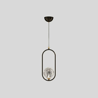 ZOWALA - Modern Bedroom Gold Ring Clear Crystal Globe Pendant Light Image - 7