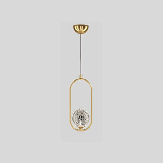 ZOWALA - Modern Bedroom Gold Ring Clear Crystal Globe Pendant Light Image - 8
