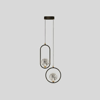 ZOWALA - Modern Bedroom Gold Ring Clear Crystal Globe Pendant Light Image - 9