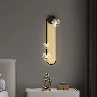 Exquisite White Flower and Oval Metal Wall Sconce Zawala Image - 11