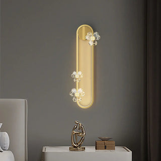Exquisite White Flower and Oval Metal Wall Sconce Zawala Image - 12