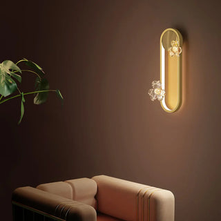 Exquisite White Flower and Oval Metal Wall Sconce Zawala Image - 16