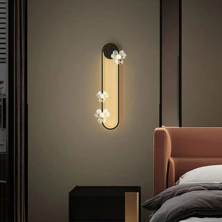 Exquisite White Flower and Oval Metal Wall Sconce Zawala Image - 18
