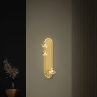 Exquisite White Flower and Oval Metal Wall Sconce Zawala Image - 19