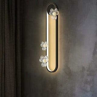 Exquisite White Flower and Oval Metal Wall Sconce Zawala Image - 4