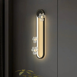 Exquisite White Flower and Oval Metal Wall Sconce Zawala Image - 6