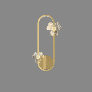 Exquisite White Flower and Oval Metal Wall Sconce Zawala Image - 7