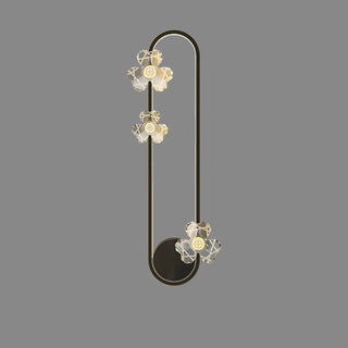 Exquisite White Flower and Oval Metal Wall Sconce Zawala Image - 8