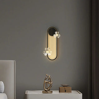 Exquisite White Flower and Oval Metal Wall Sconce Zawala Image - 9