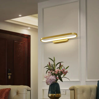 ZOWALA - Modern Gold Oval LED Vanity Wall Light Fixture Image - 1